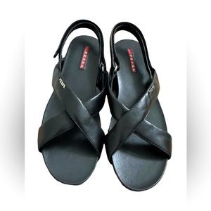 Prada Leather Crossover Sandals w/ Ankle Strap - Size 8 - Excellent Condition